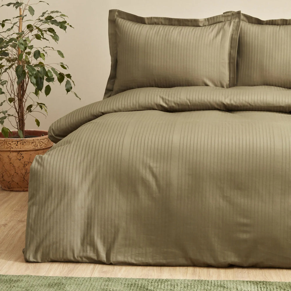 " Karaca Home Uniq 100% Baumwolle Sateen Doppel Bettbezug Set Khaki "