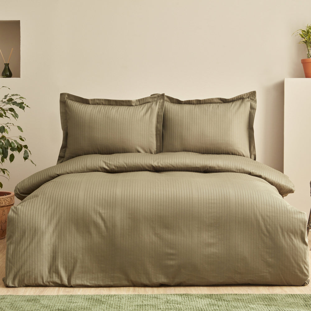 " Karaca Home Uniq 100% Baumwolle Sateen Doppel Bettbezug Set Khaki "