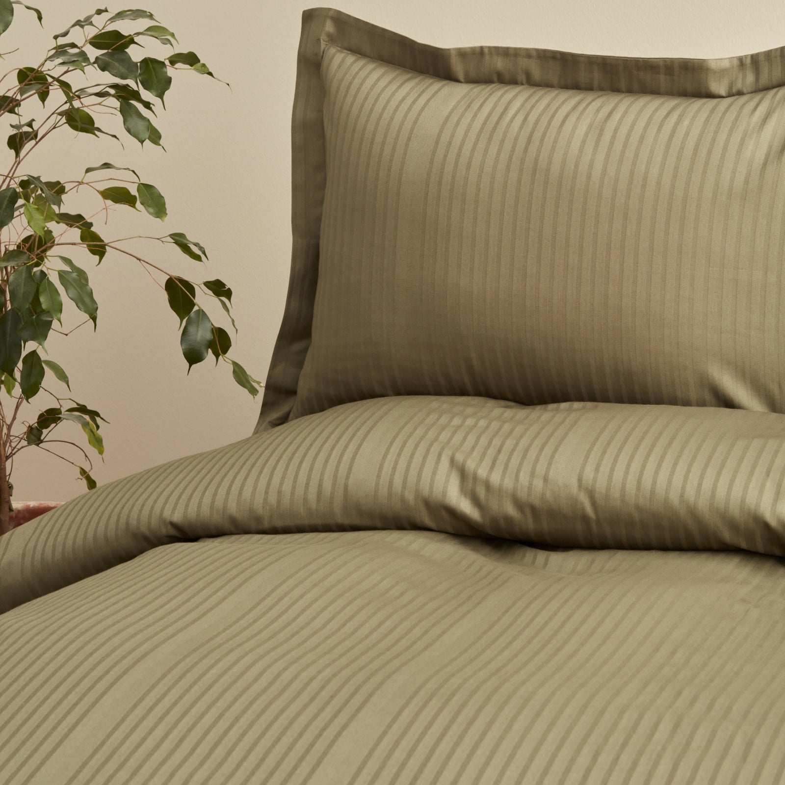 " Karaca Home Uniq 100% Baumwolle Satin Einzel Bettbezug Set, Khaki "