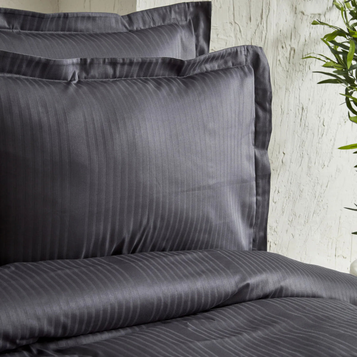 " Karaca Home Uniq 100% Baumwolle Sateen Doppel Bettbezug Set Anthrazit "