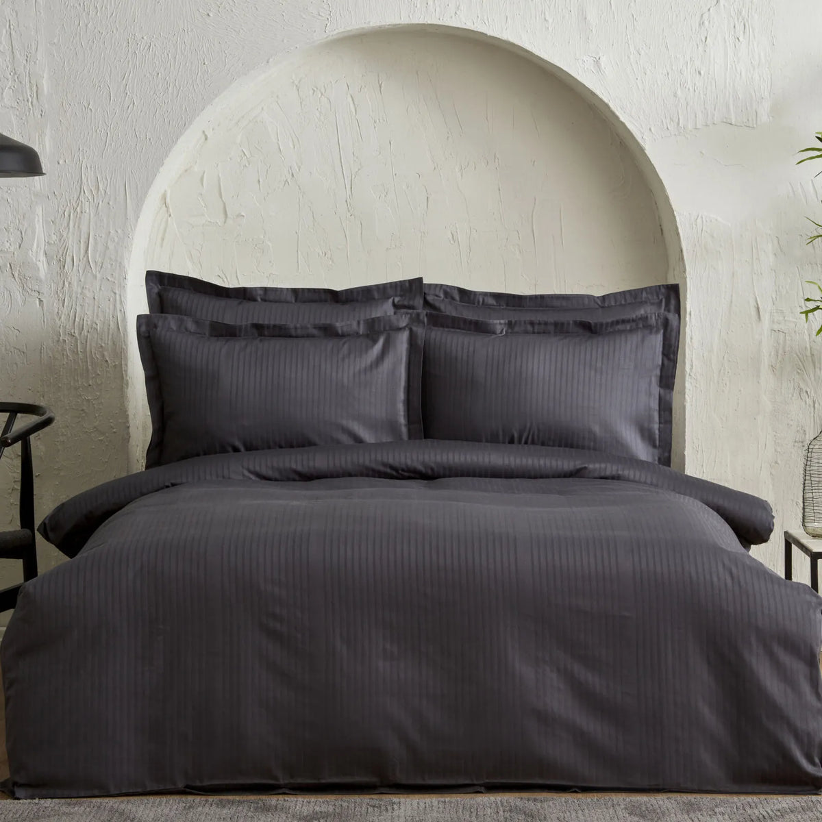 " Karaca Home Uniq 100% Baumwolle Satin Einzel Bettbezug Set, Anthrazit "