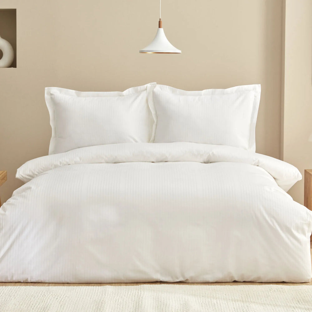 " Karaca Home Uniq 100% Baumwolle Sateen Doppel Bettbezug Set Weiß "