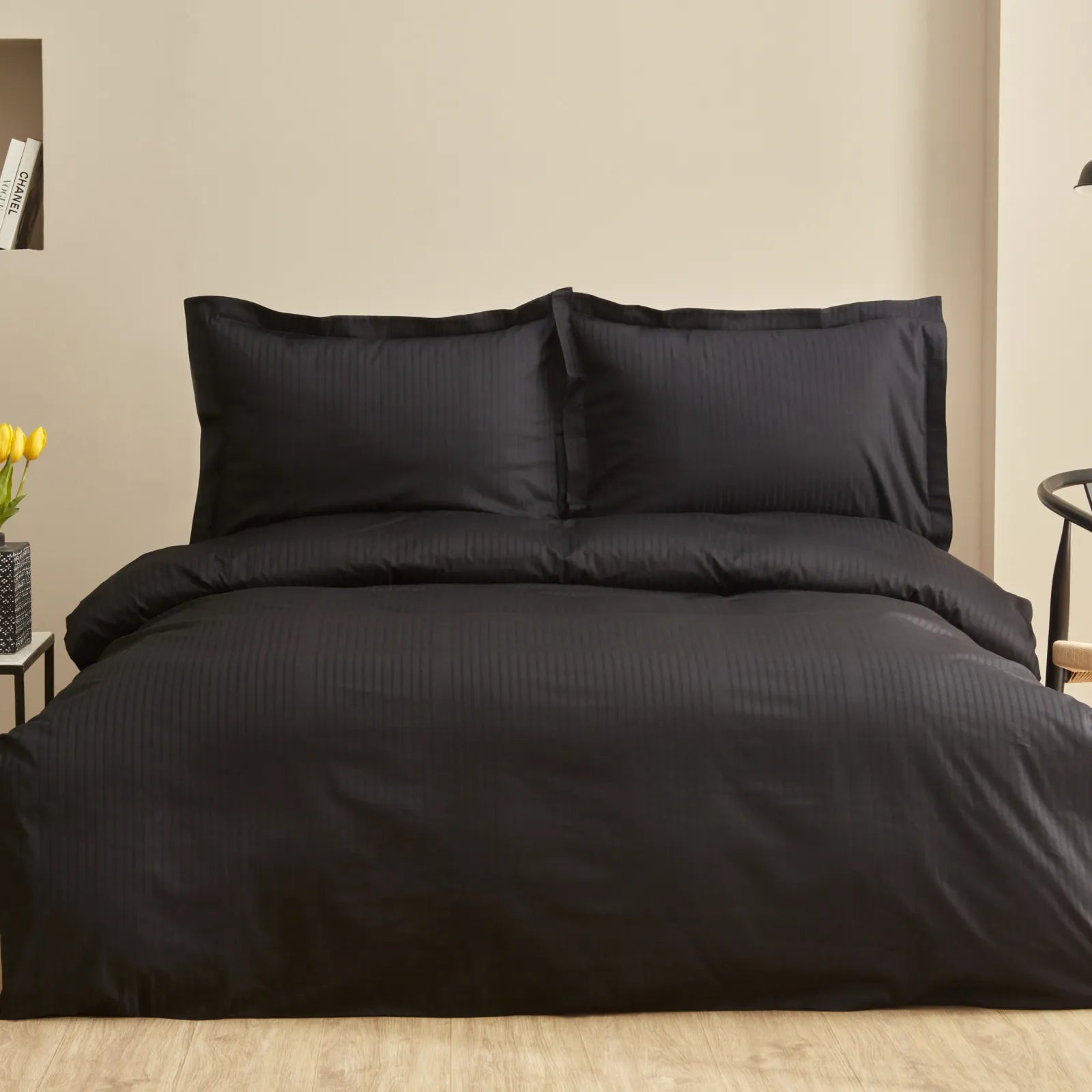 " Karaca Home Uniq 100% Baumwolle Sateen Doppel Bettbezug Set Schwarz "