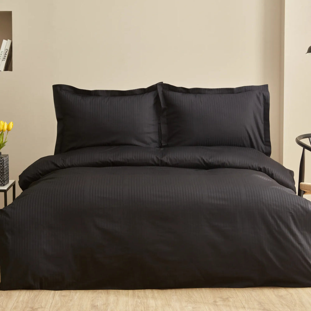 " Karaca Home Uniq 100% Baumwolle Sateen Doppel Bettbezug Set Schwarz "