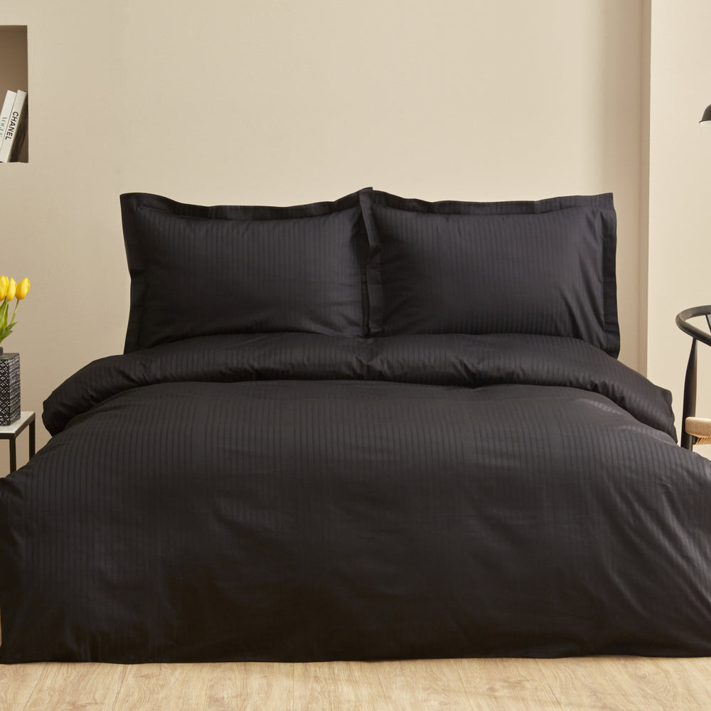 " Karaca Home Uniq 100% Baumwolle Satin Einzel Bettbezug Set, Schwarz "