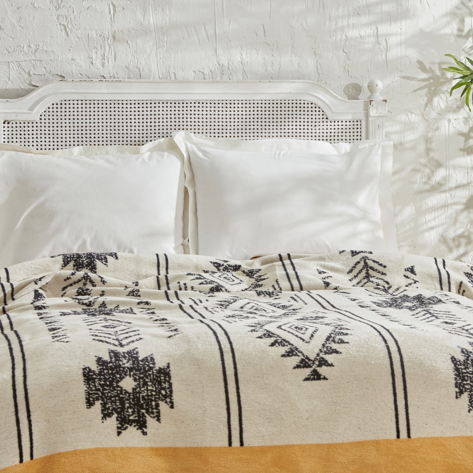 " Karaca Home Raya Doppelte Baumwolldecke, Senf "