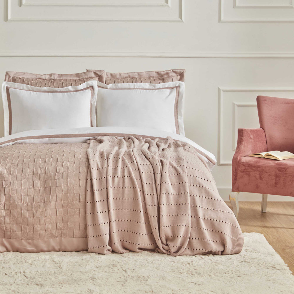 " Karaca Home White Collection Braut Carina 80 Fäden 100% Baumwolle 8-teiliges Hochzeitsset Puder "
