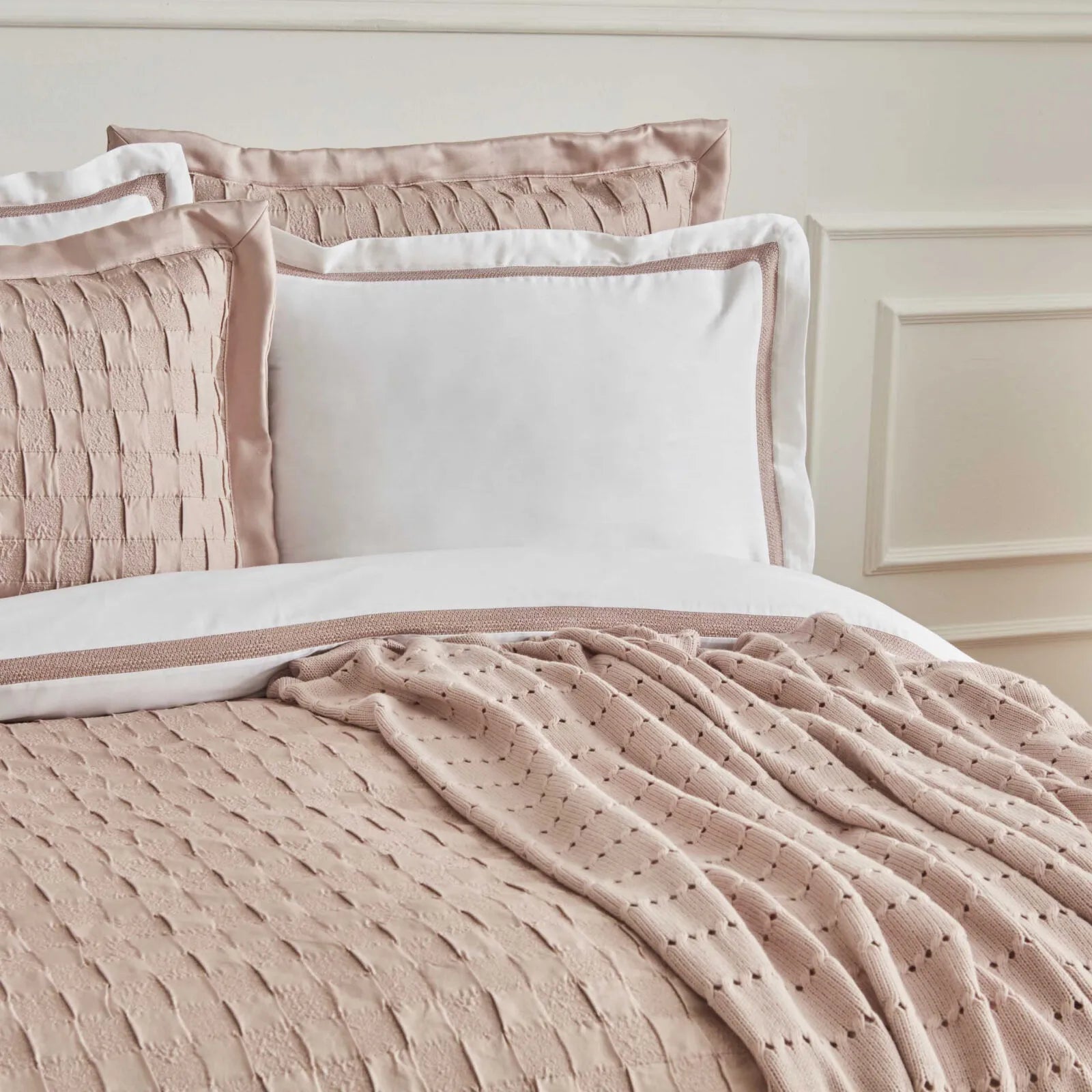 " Karaca Home White Collection Braut Carina 80 Fäden 100% Baumwolle 8-teiliges Hochzeitsset Puder "