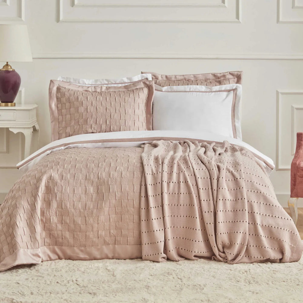 " Karaca Home White Collection Braut Carina 80 Fäden 100% Baumwolle 8-teiliges Hochzeitsset Puder "