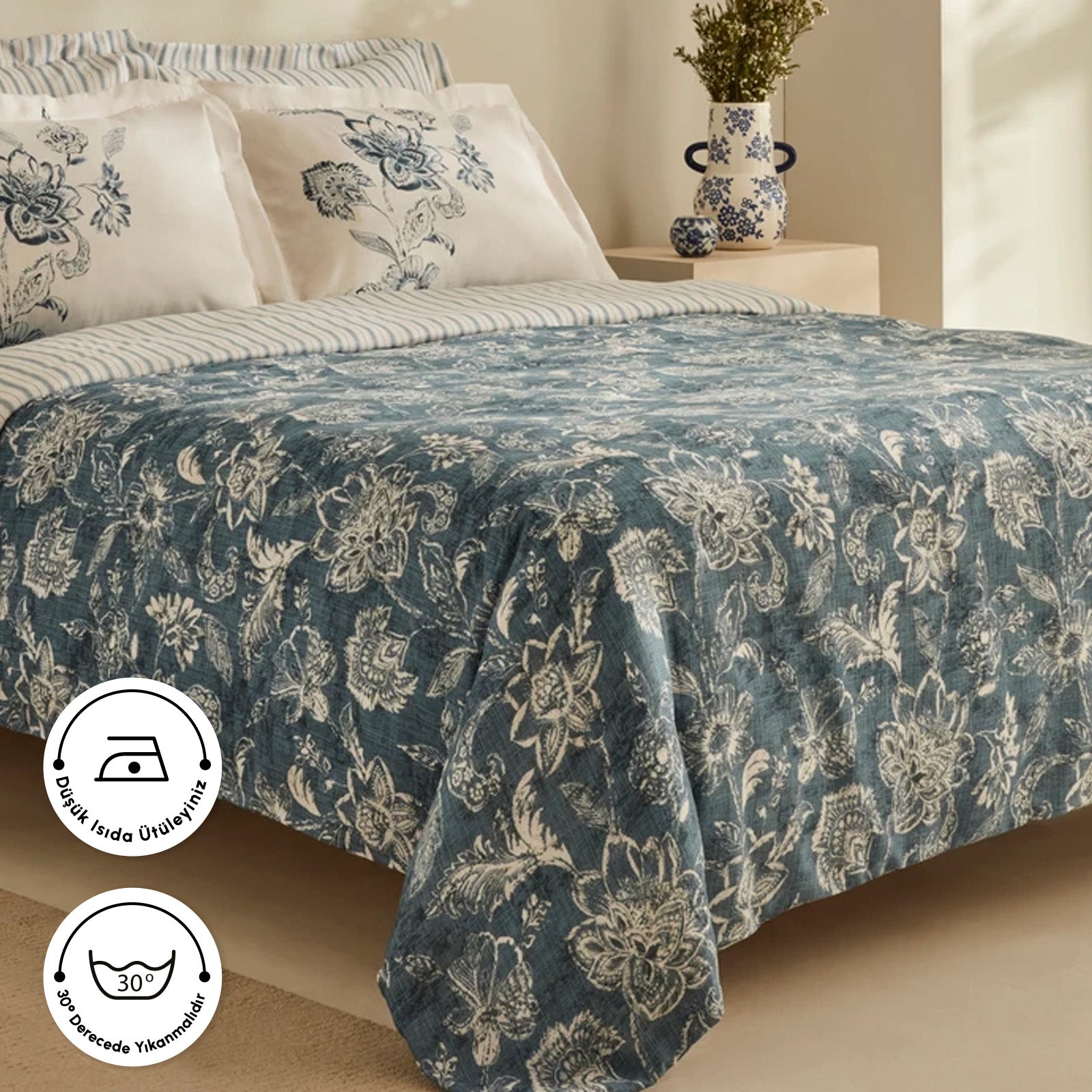 " Karaca Home Floy Lyocell Krep Doppelbett-Bettwäsche-Set "