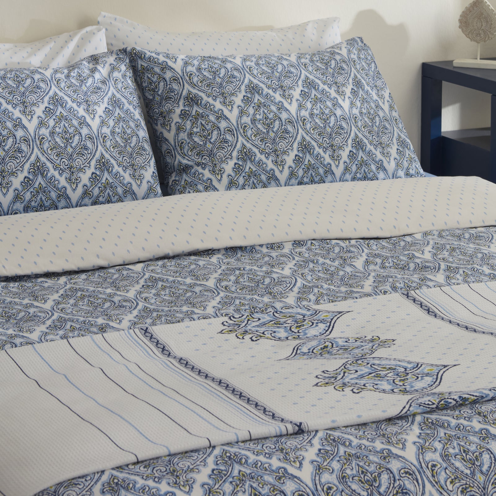 " Sarah Anderson Aria Doppelbett Bettwäsche-Set mit Decke Blau "