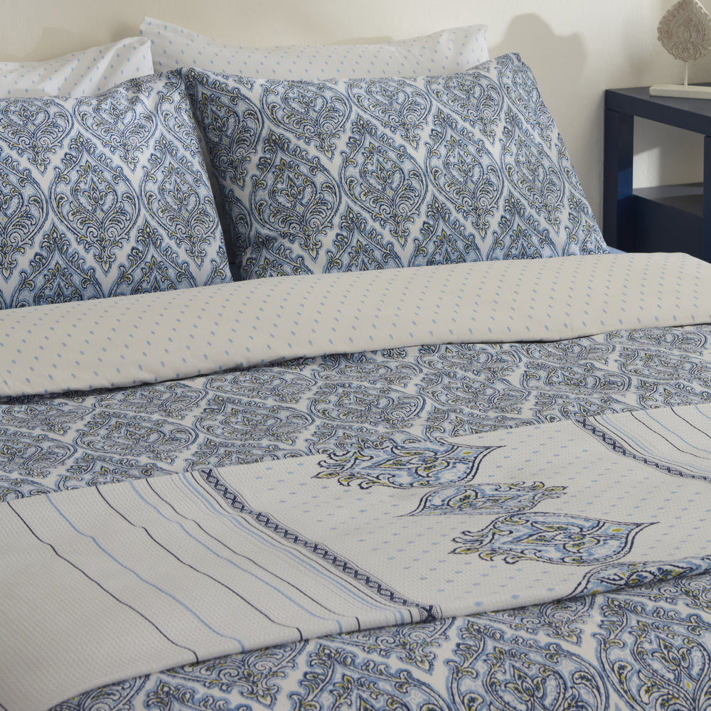 " Sarah Anderson Aria Doppelbett Bettwäsche-Set mit Decke Blau "