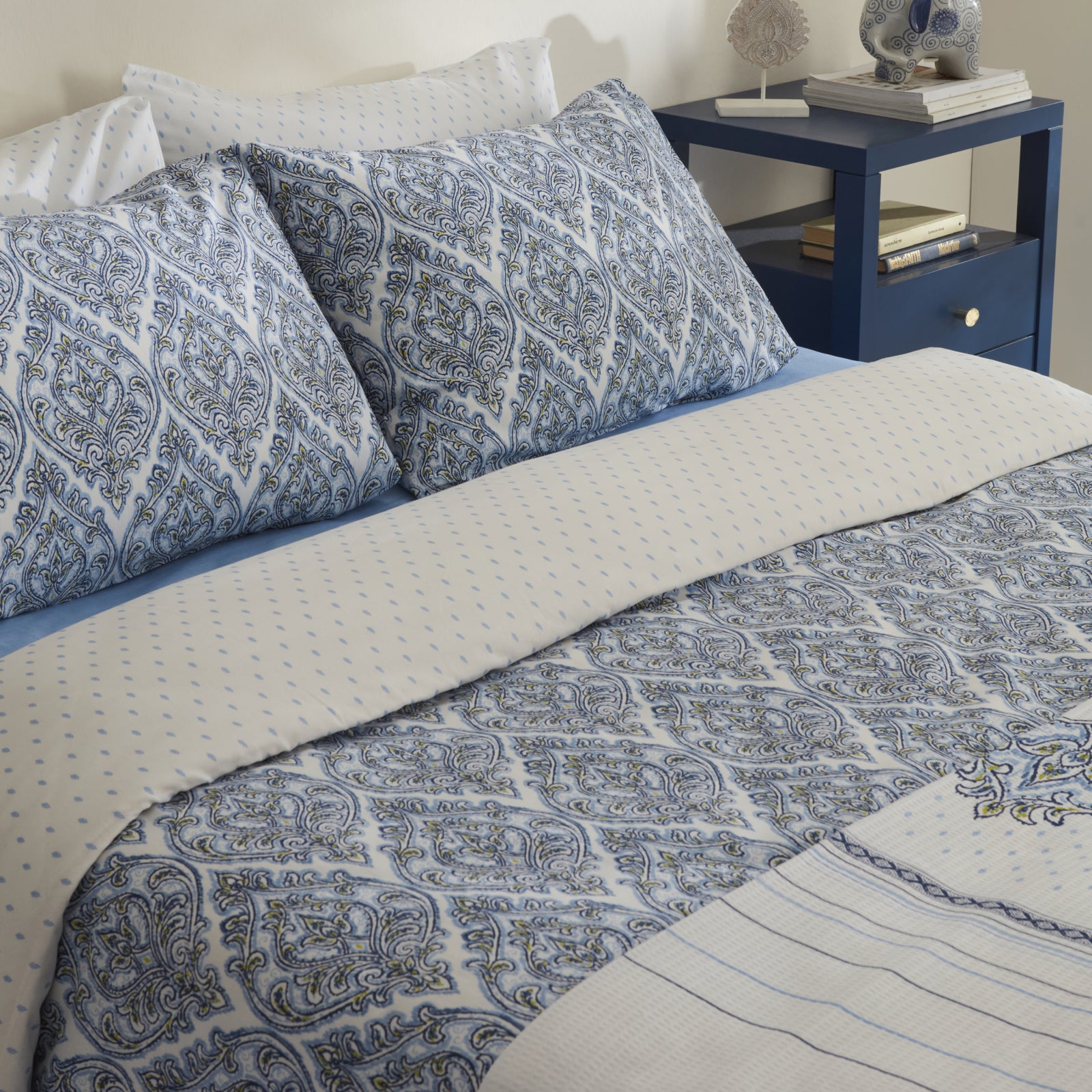 " Sarah Anderson Aria Doppelbett Bettwäsche-Set mit Decke Blau "