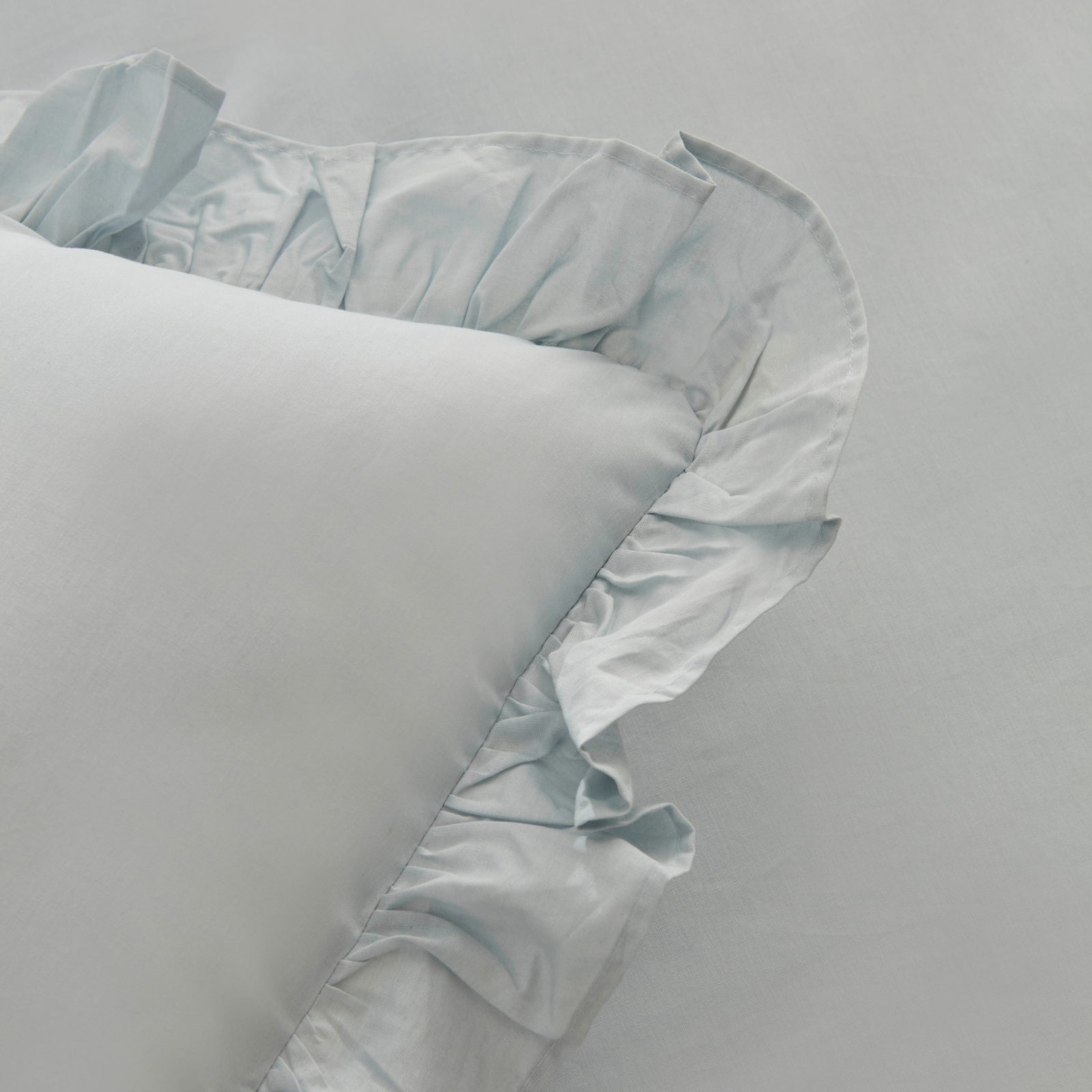" Karaca Home Pure Ruffle 100% Baumwolle Doppelbett-Bettwäsche-Set Hellblau "
