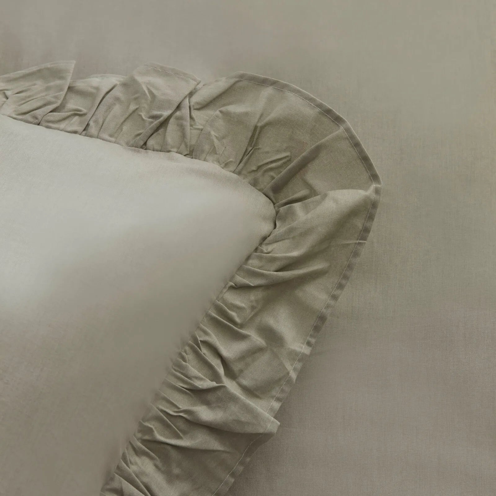 " Karaca Home Pure Ruffle 100% Baumwolle Doppel Bettbezug Sage "