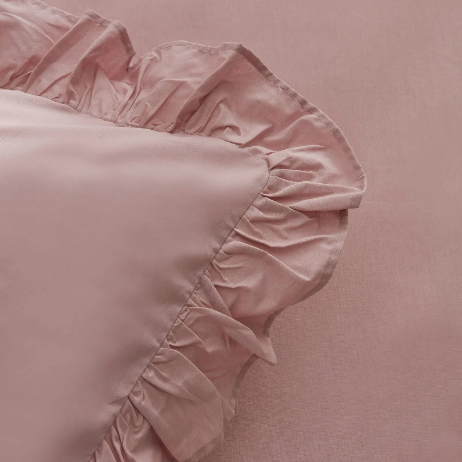 " Karaca Home Pure Ruffle 100% Baumwolle Doppelbett Bettwäsche Set Puder "