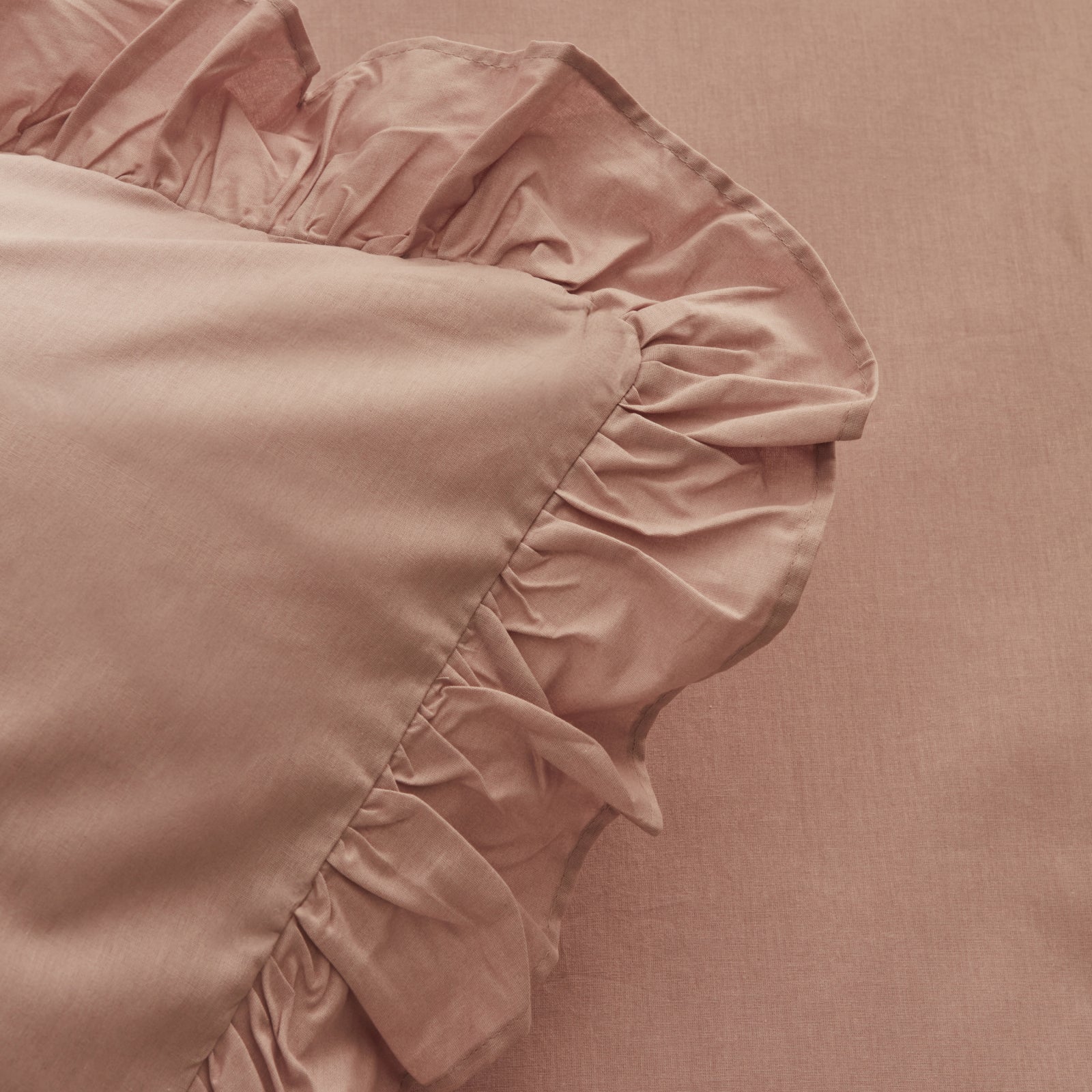 " Karaca Home Pure Ruffle 100% Baumwolle Doppelbett Bettwäsche Set Puder "