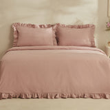 " Karaca Home Pure Ruffle 100% Baumwolle Doppelbett Bettwäsche Set Puder "
