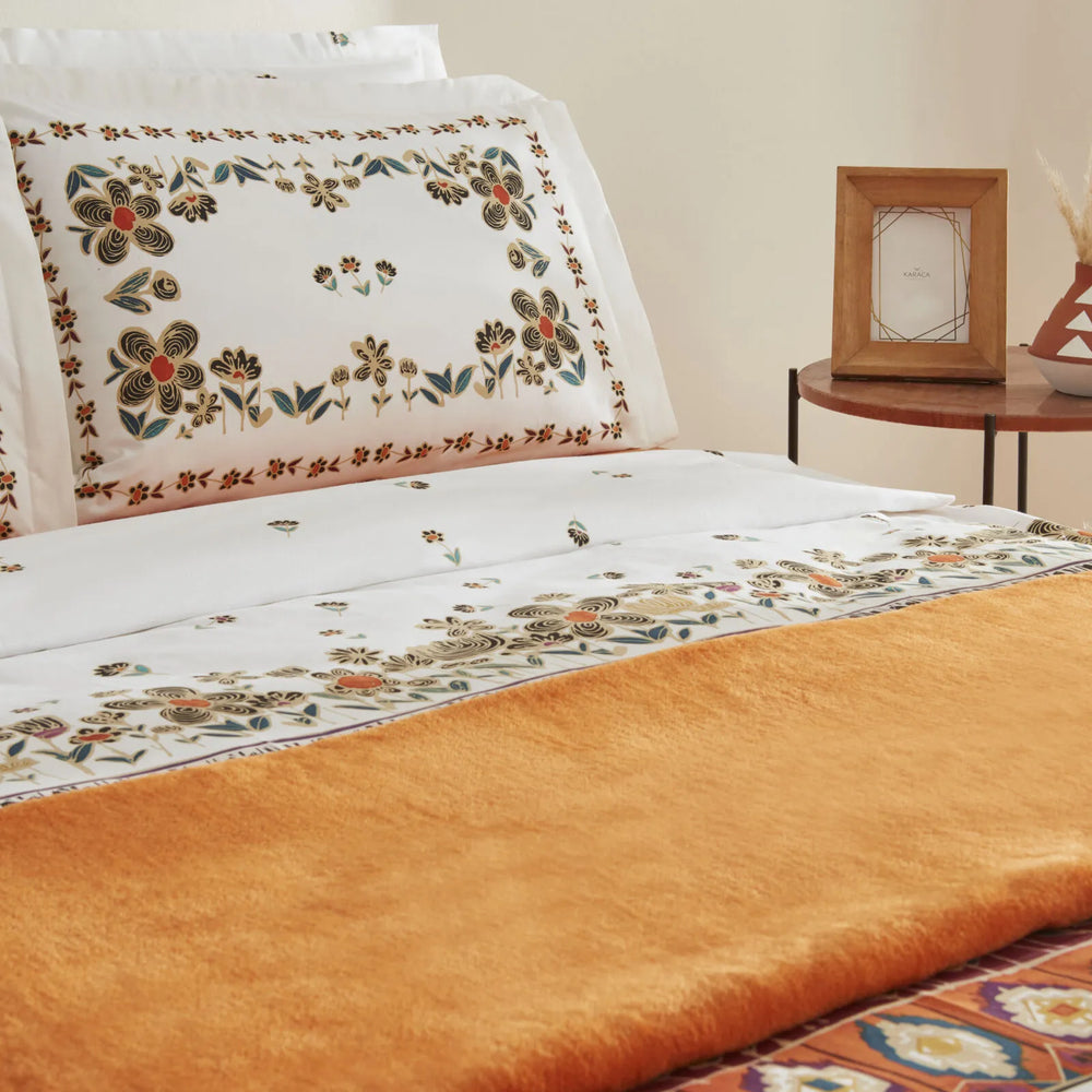 " Karaca Home Runa 100% Baumwolle Doppelbett Bettwäsche Set mit Decke "