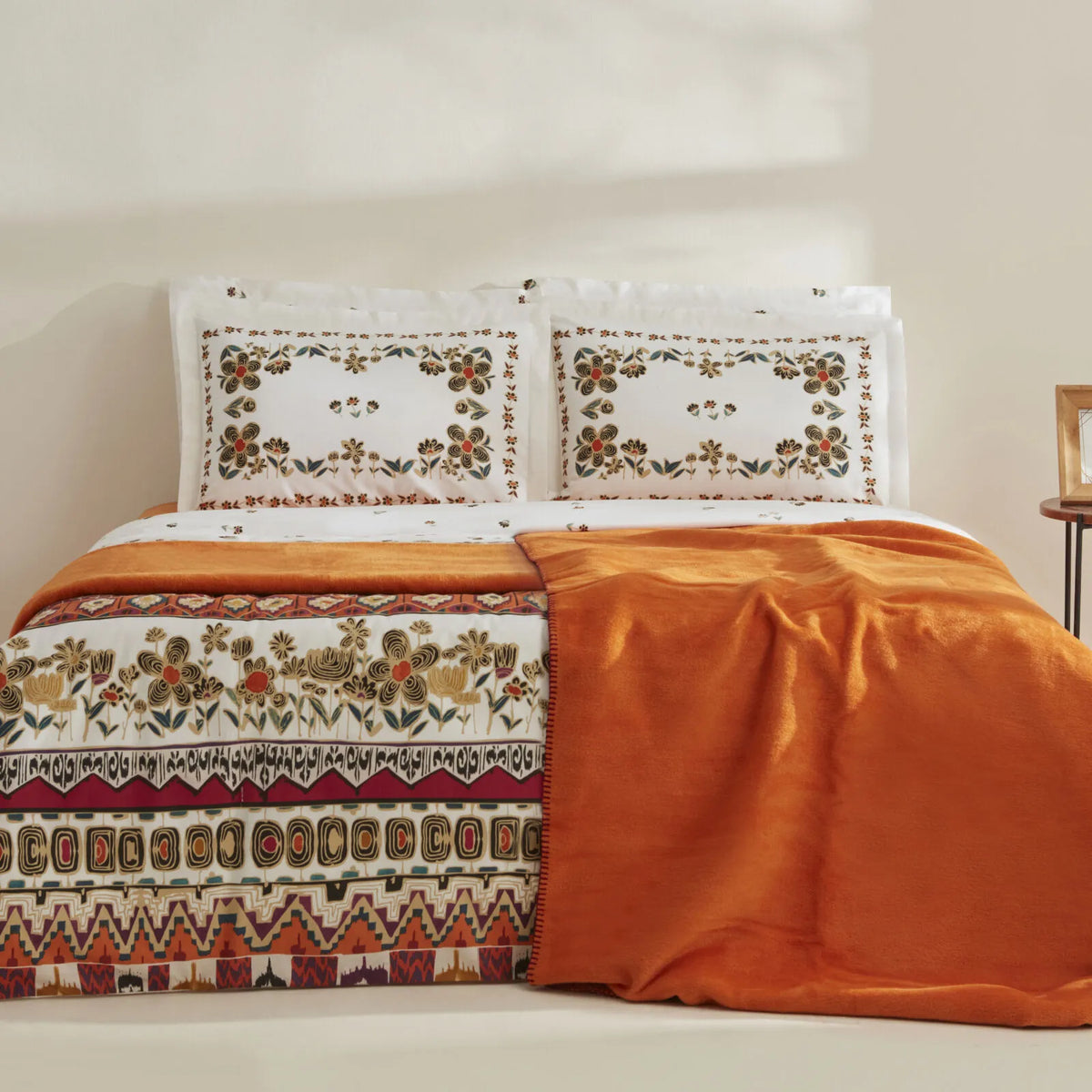 " Karaca Home Runa 100% Baumwolle Doppelbett Bettwäsche Set mit Decke "