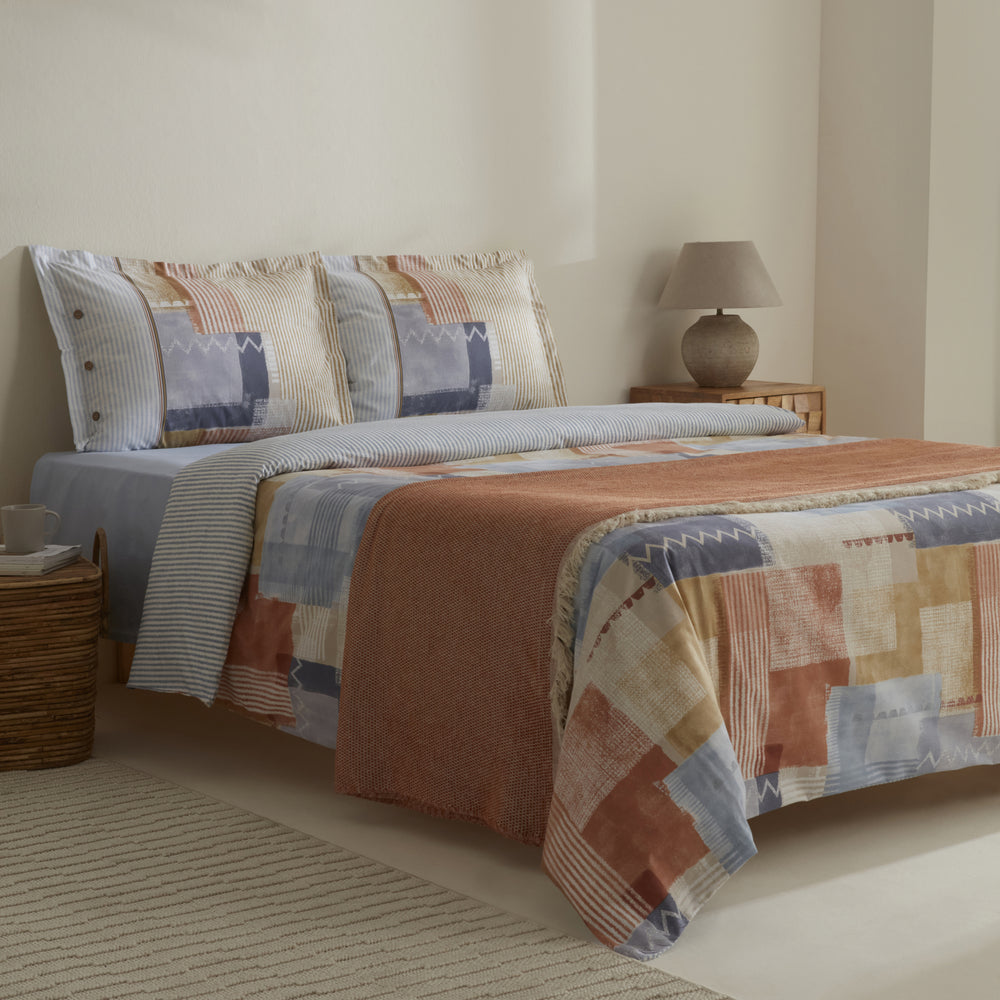" Karaca Home Simon 100% Baumwolle Doppelbett Bettwäsche und Decken Set "