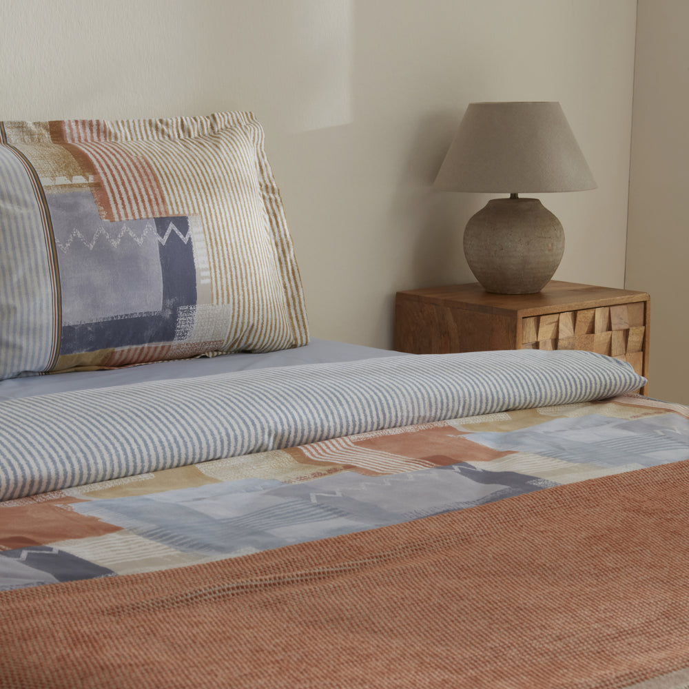 " Karaca Home Simon 100% Baumwolle Doppelbett Bettwäsche und Decken Set "