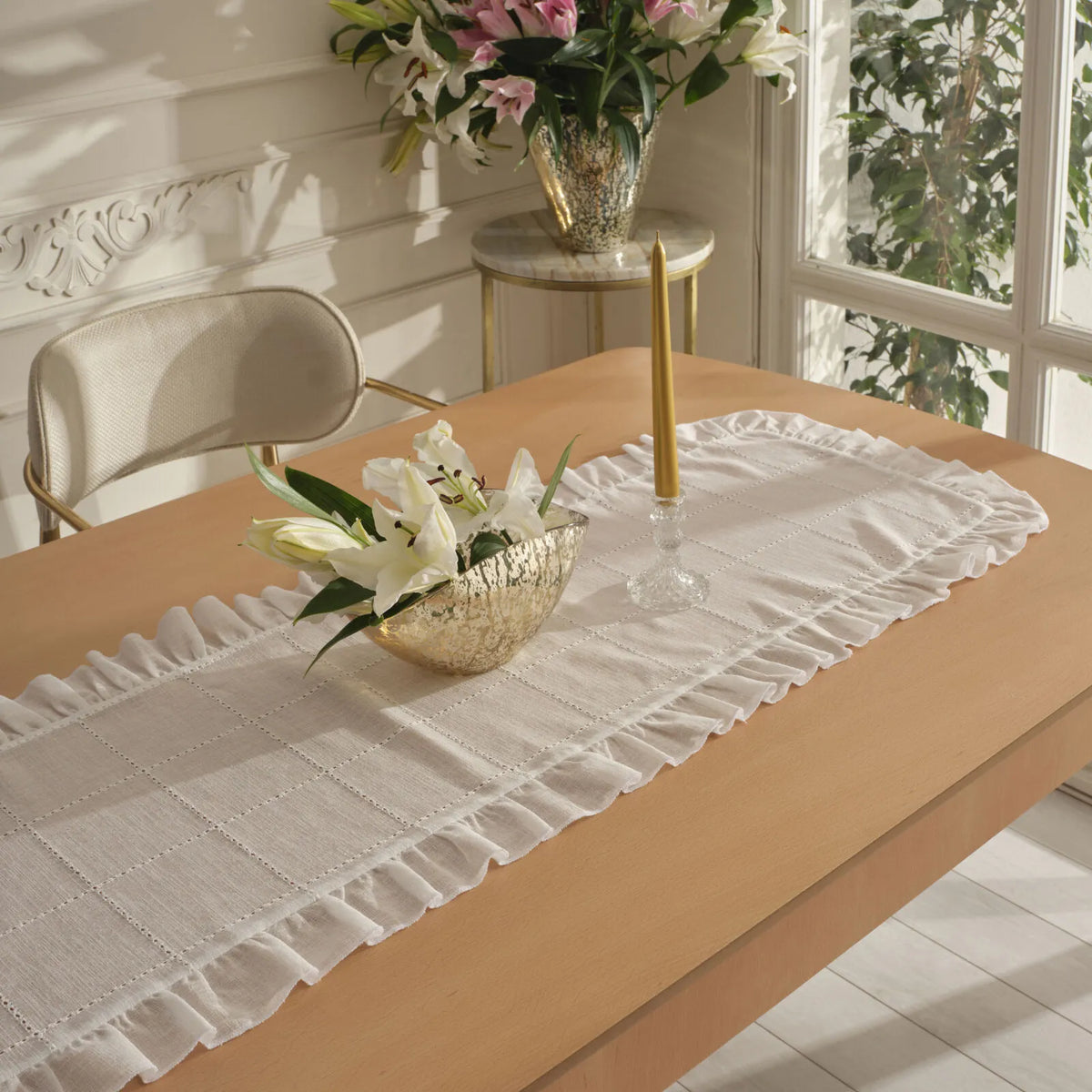 " Karaca Home Lalisa Tischläufer 45X150 cm Beige "