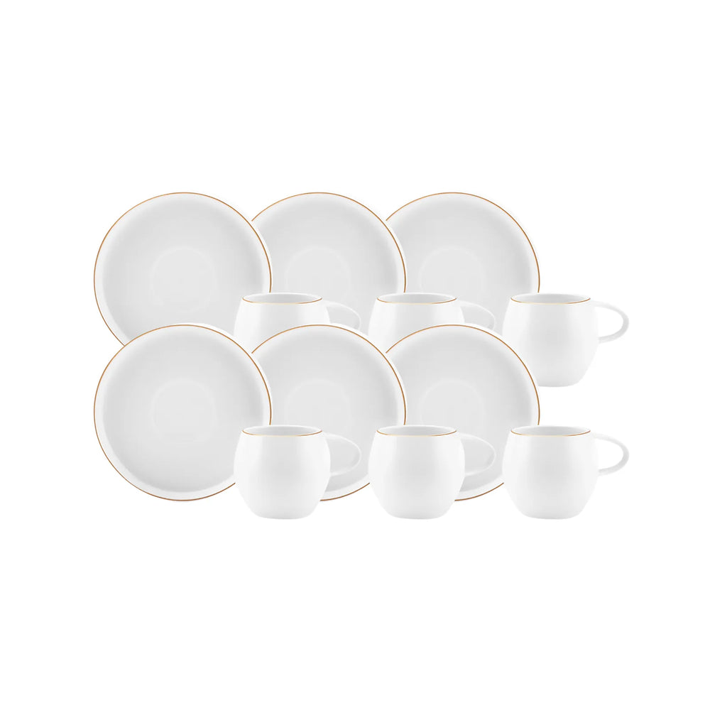 " Karaca Streamline Sunset 6-teiliges Kaffeetassen-Set für 6 Personen, 100 ml "