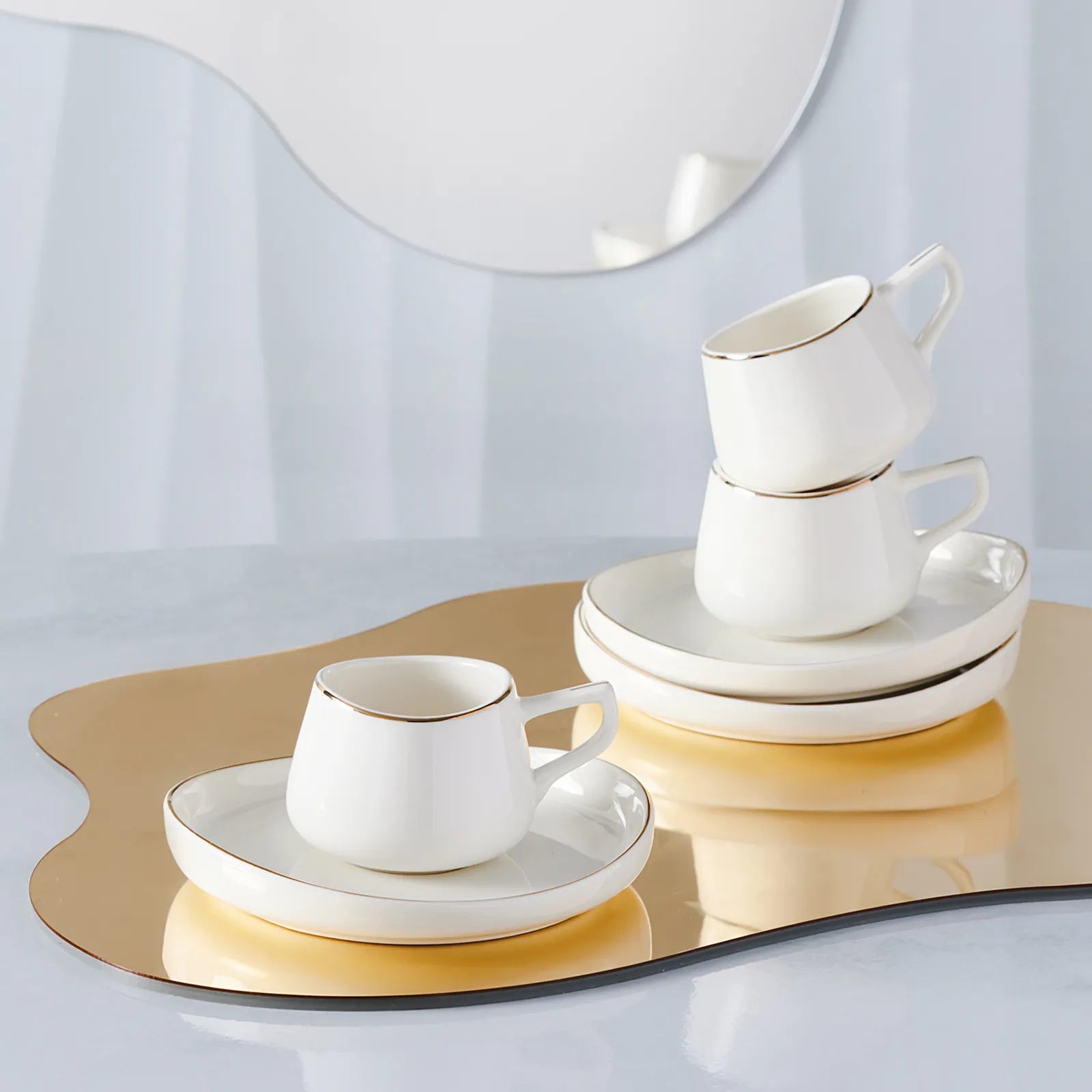 " Karaca Hole Porzellan Kaffeetasse Set für 6 Personen 90ml "