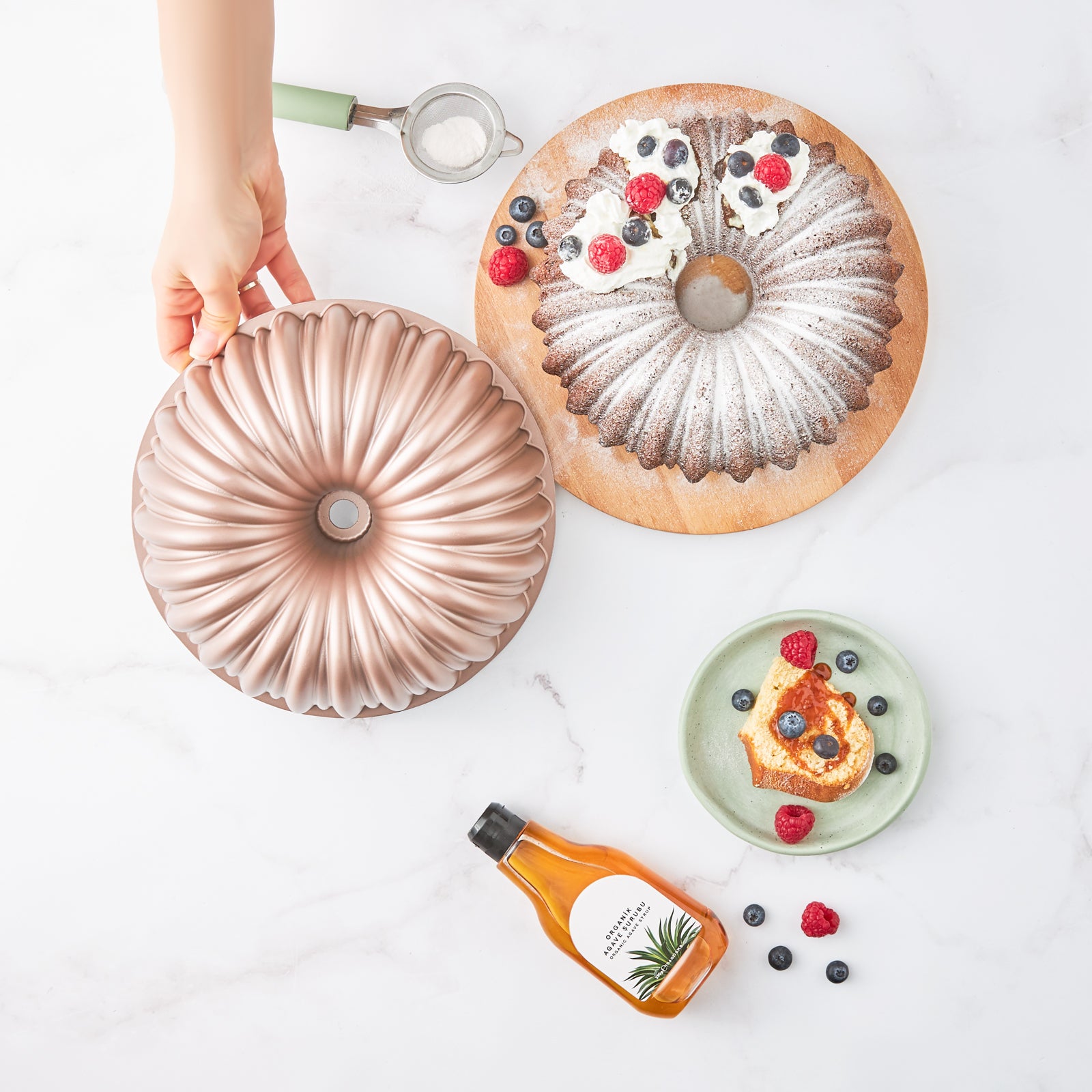 " Karaca Cake Pro Geschnittene Rosegold Gießen Kuchenform "
