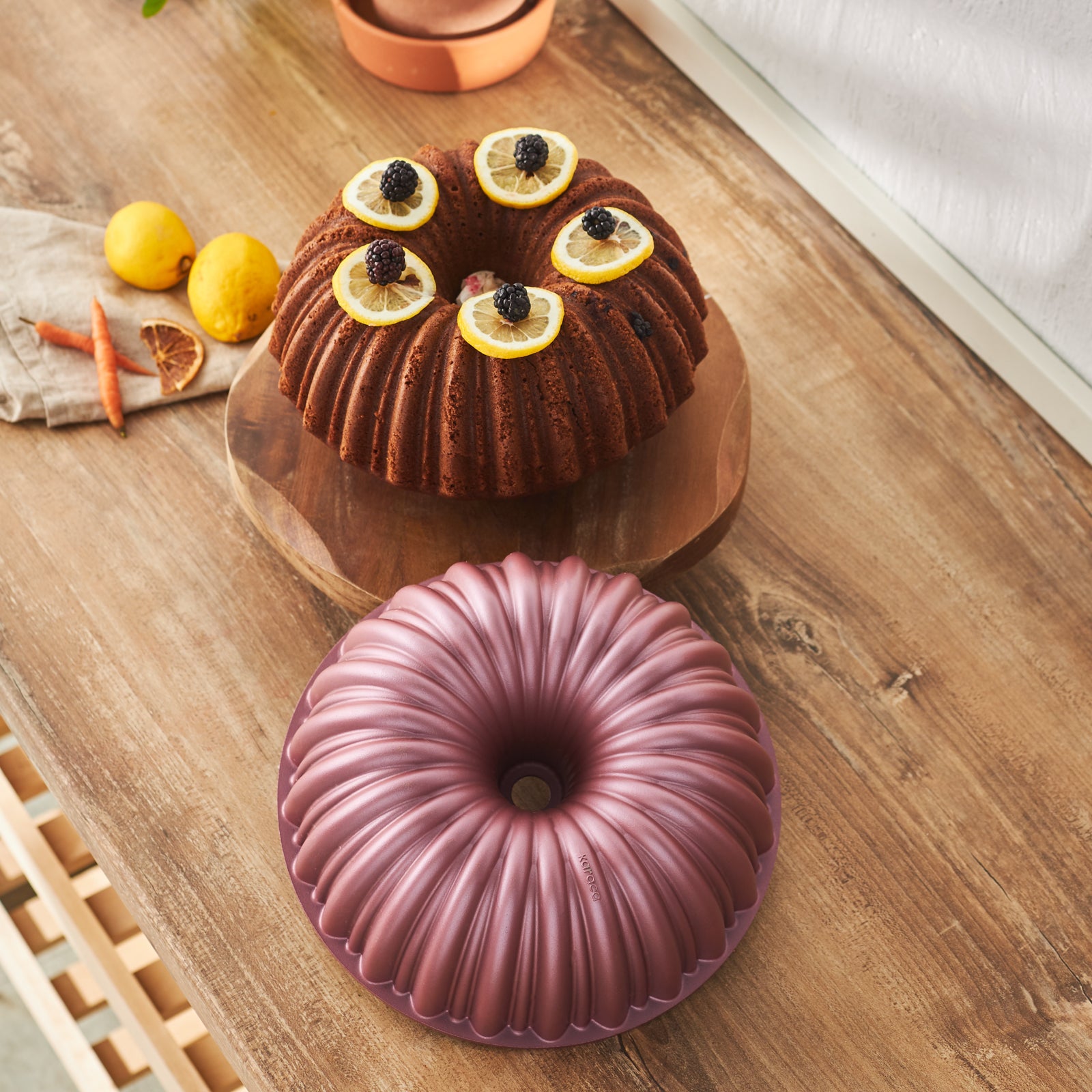 " Karaca Cake Pro Bundform Aluminiumguss Rosa Kuchenform "