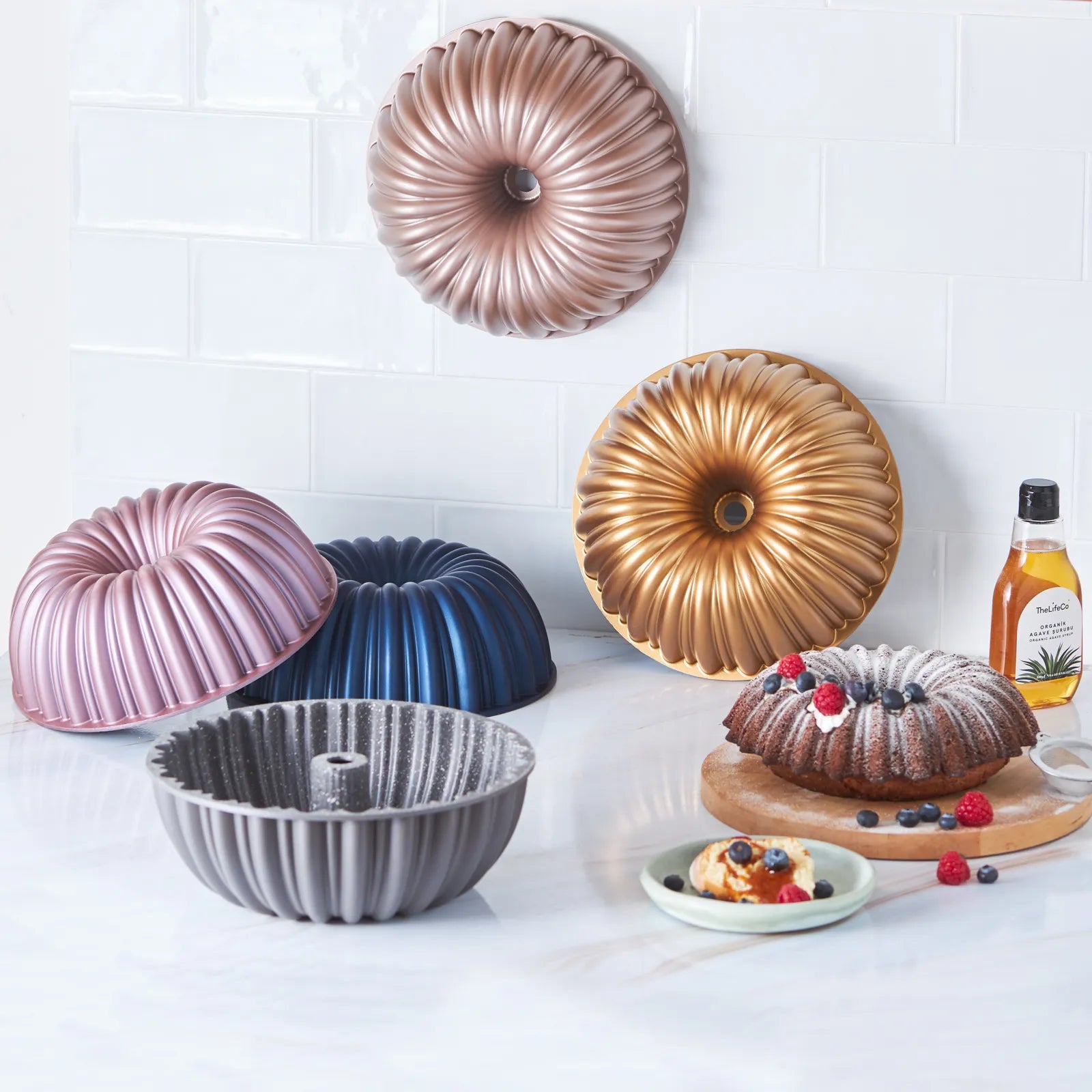 " Karaca Cake Pro Bundform Aluminiumguss Rosa Kuchenform "