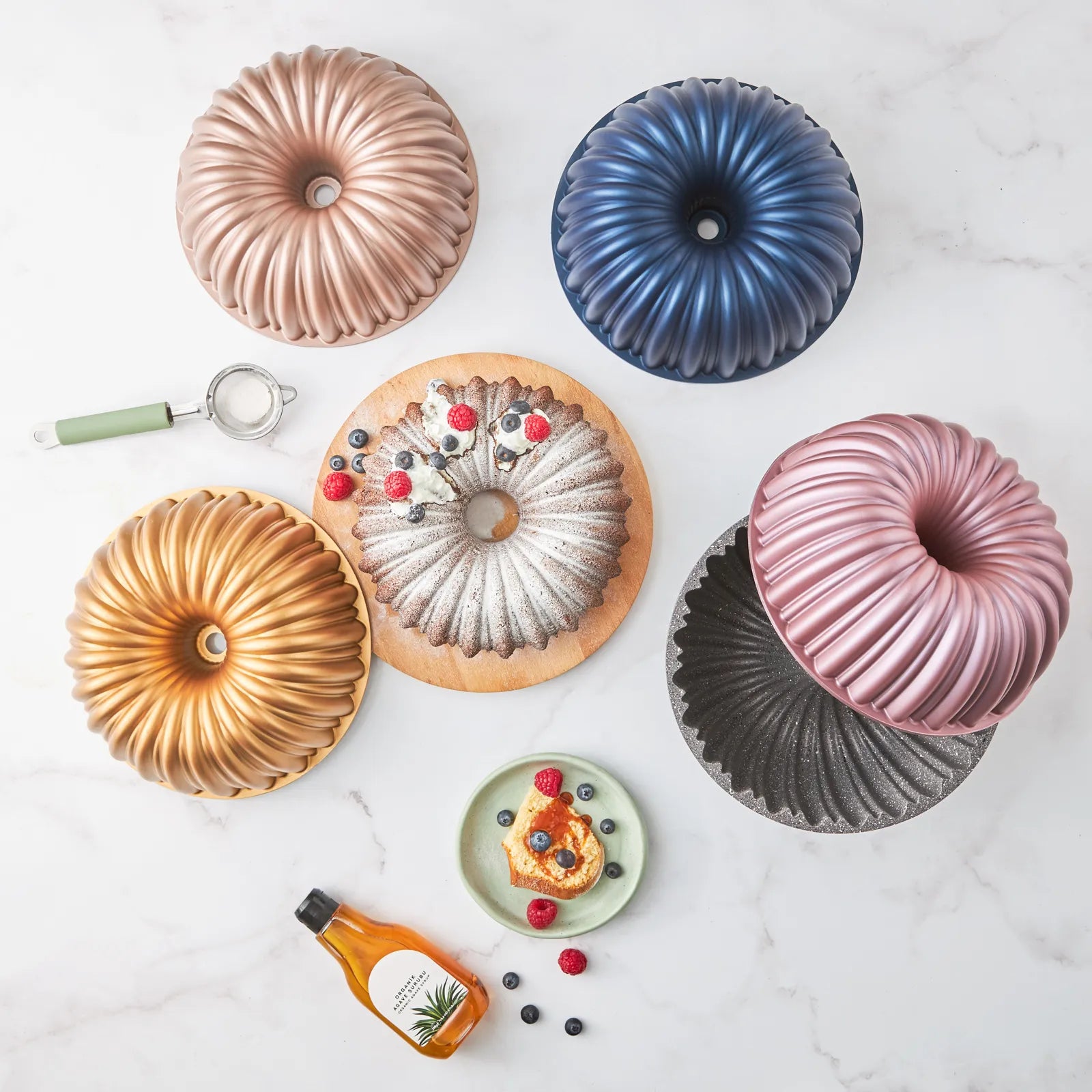 " Karaca Cake Pro Bundform Aluminiumguss Rosa Kuchenform "
