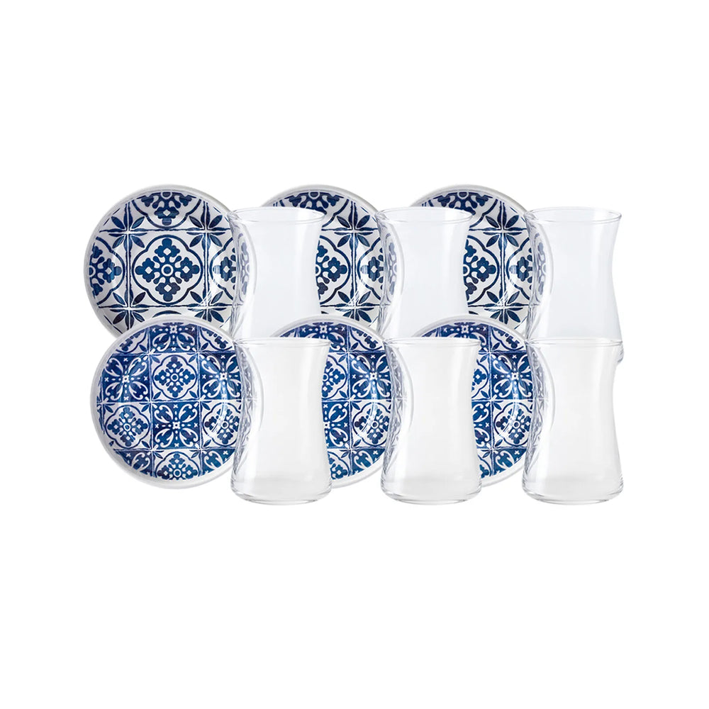 " Karaca Blau 12-teiliges Teeset 170 ml "