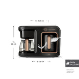 " Karaca Hatır Plus 5-in-1 Essential Kaffee-, Tee- und Milchgetränkemaschine Black Copper – 10 Tassen Kapazität mit Schaum "