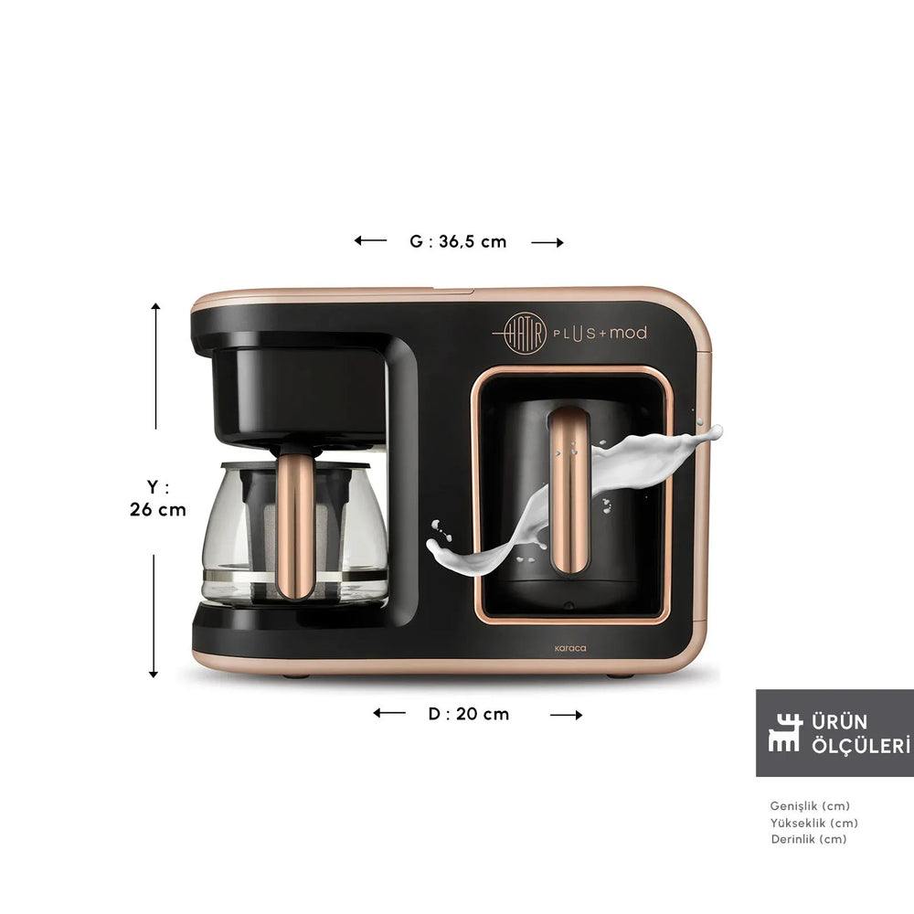 " Karaca Hatır Plus Mod 5 in 1 Essential Kaffeemaschine Rosie Braun, 1385W "