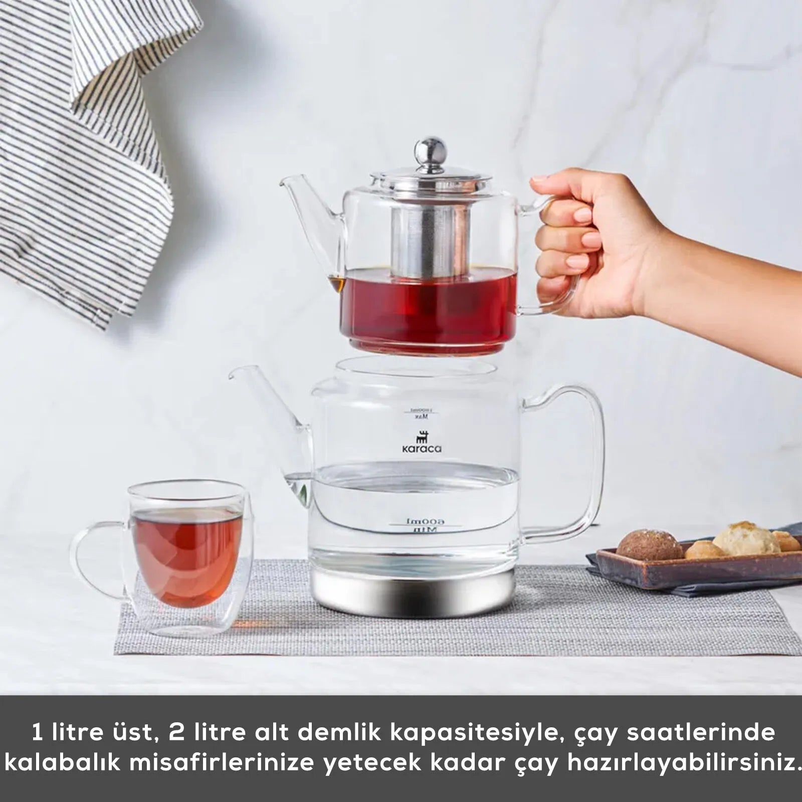 " Karaca Dora Glas-Teekanne XL "