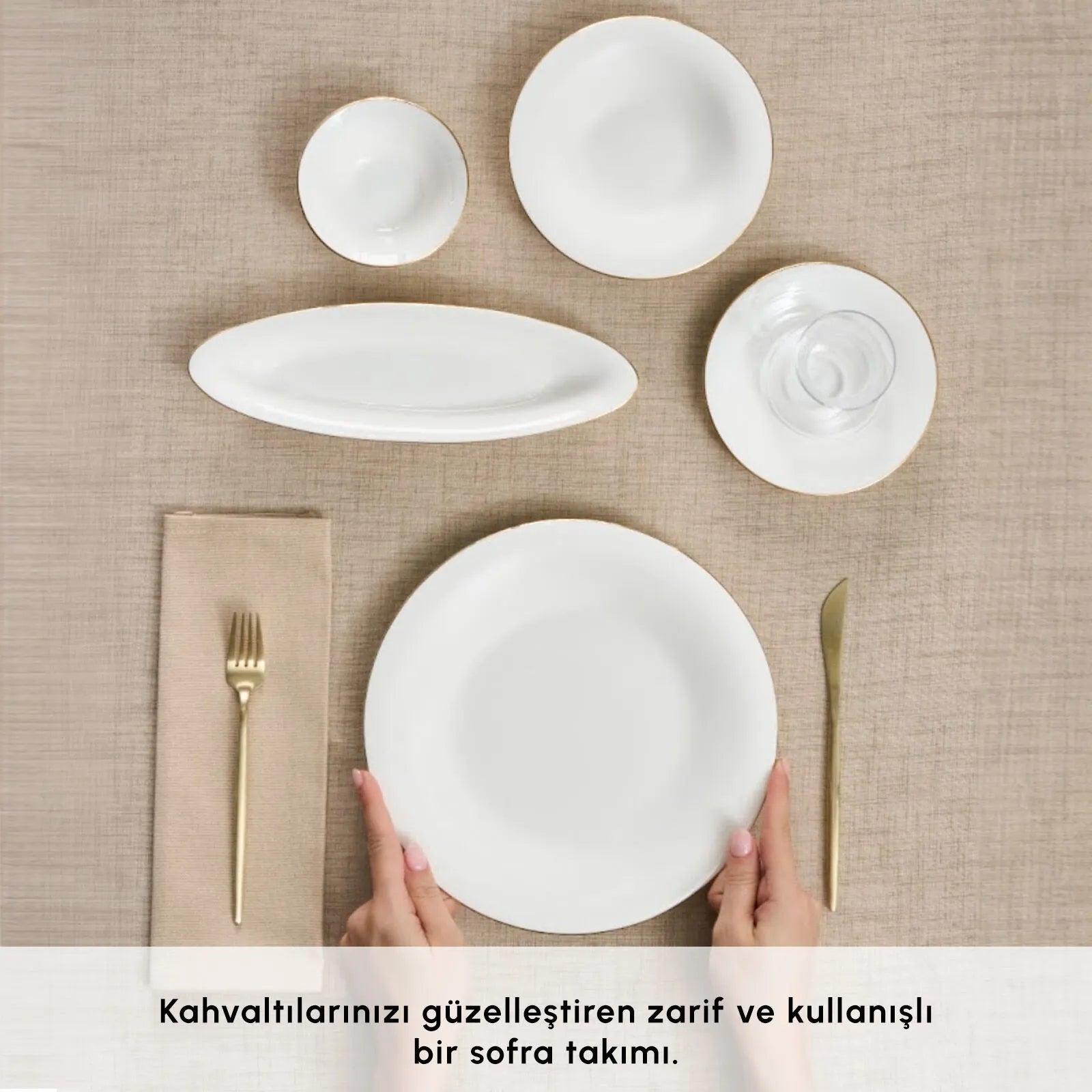 " Karaca Fine Pearl New Fame Frühstücksset für 6 Personen, 26-teilig – Gold "