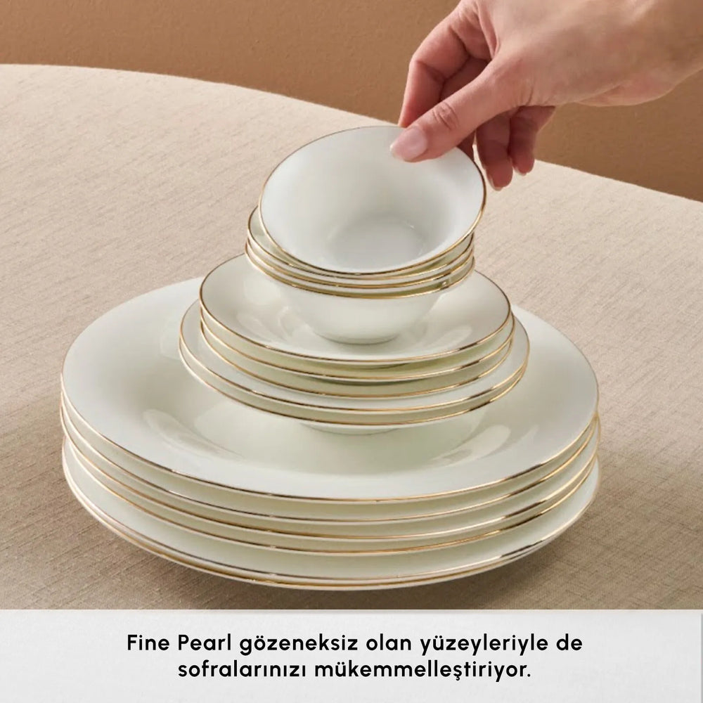 " Karaca Fine Pearl New Fame Frühstücksset für 6 Personen, 26-teilig – Gold "