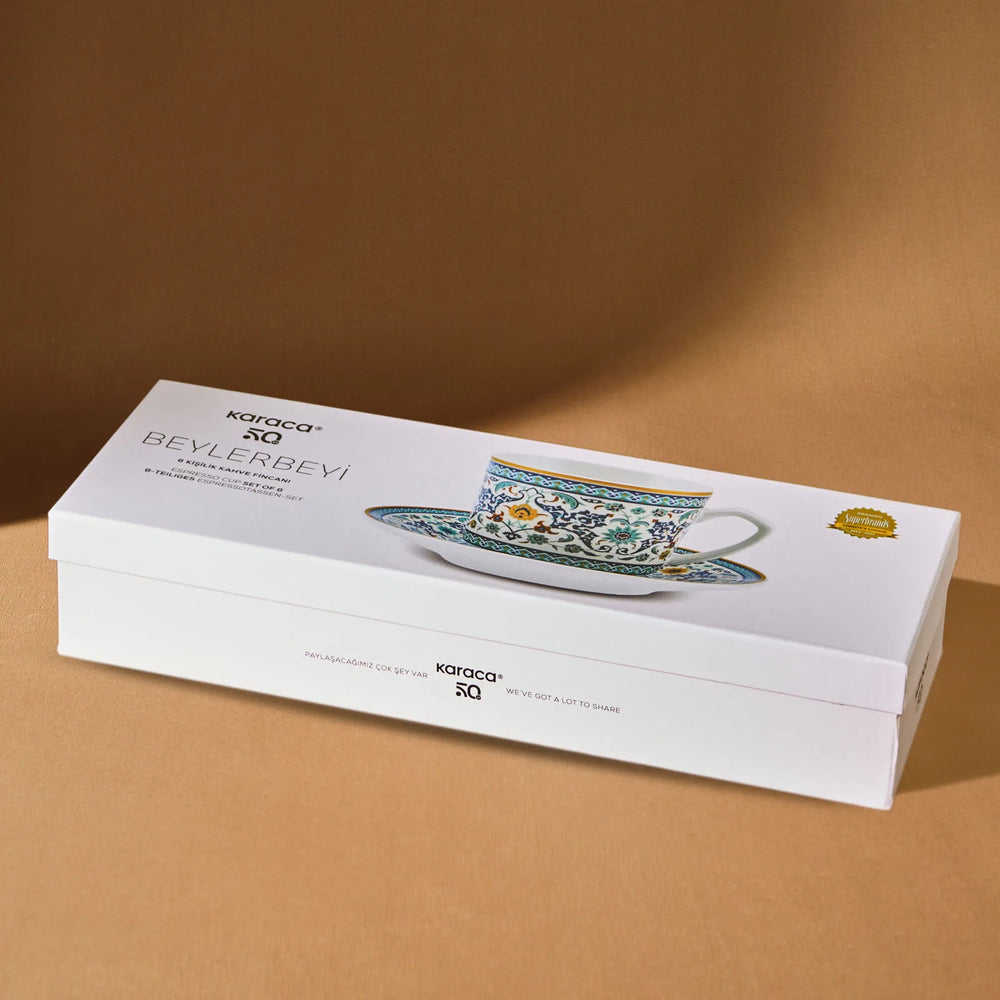 " Karaca Beylerbeyi 6 Personen Kaffeetassen Set, 80 ml "