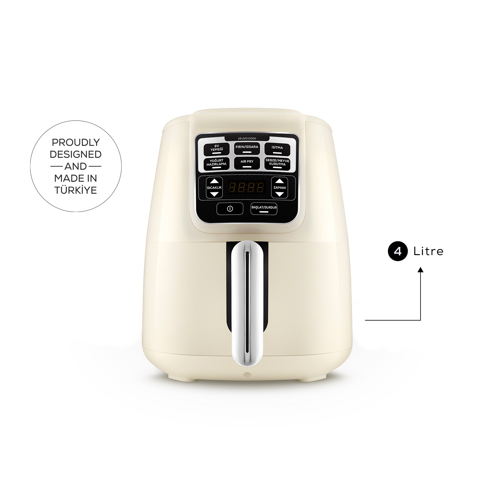 " Karaca Air Cook XL 2 in 1 Heißluftfritteuse Starlight, 4L, 1550W "