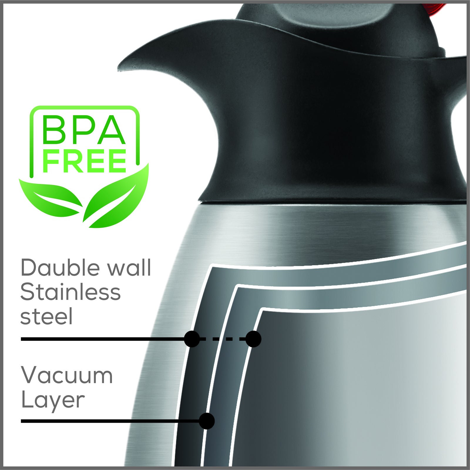 " Karaca Clark Teekanne-Thermoskanne, 2 L, Inox "