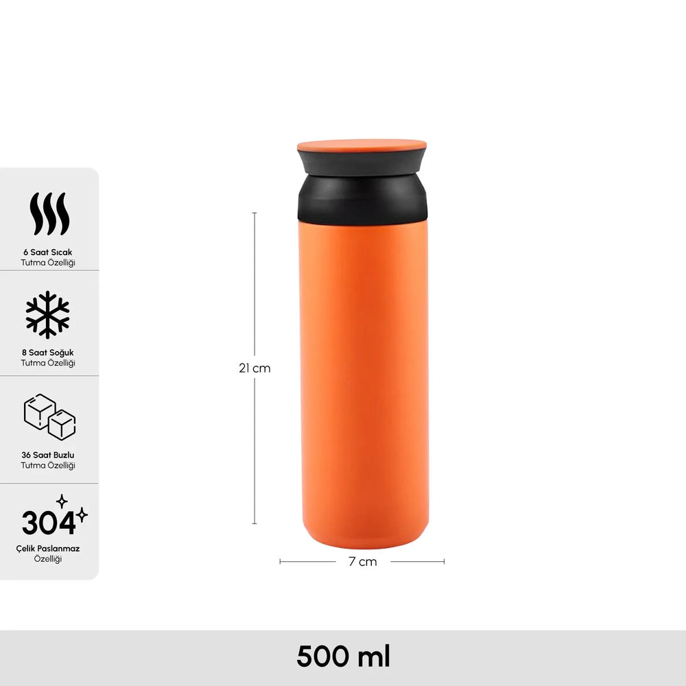 " Karaca Rainbow Edelstahl Auslaufsicherer Thermosflasche 500 ml Orange "
