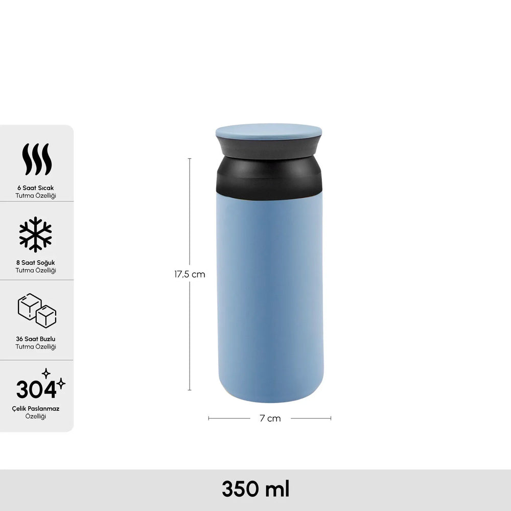 " Karaca Rainbow Steel Auslaufsichere Thermoskanne 350 Ml Blau "