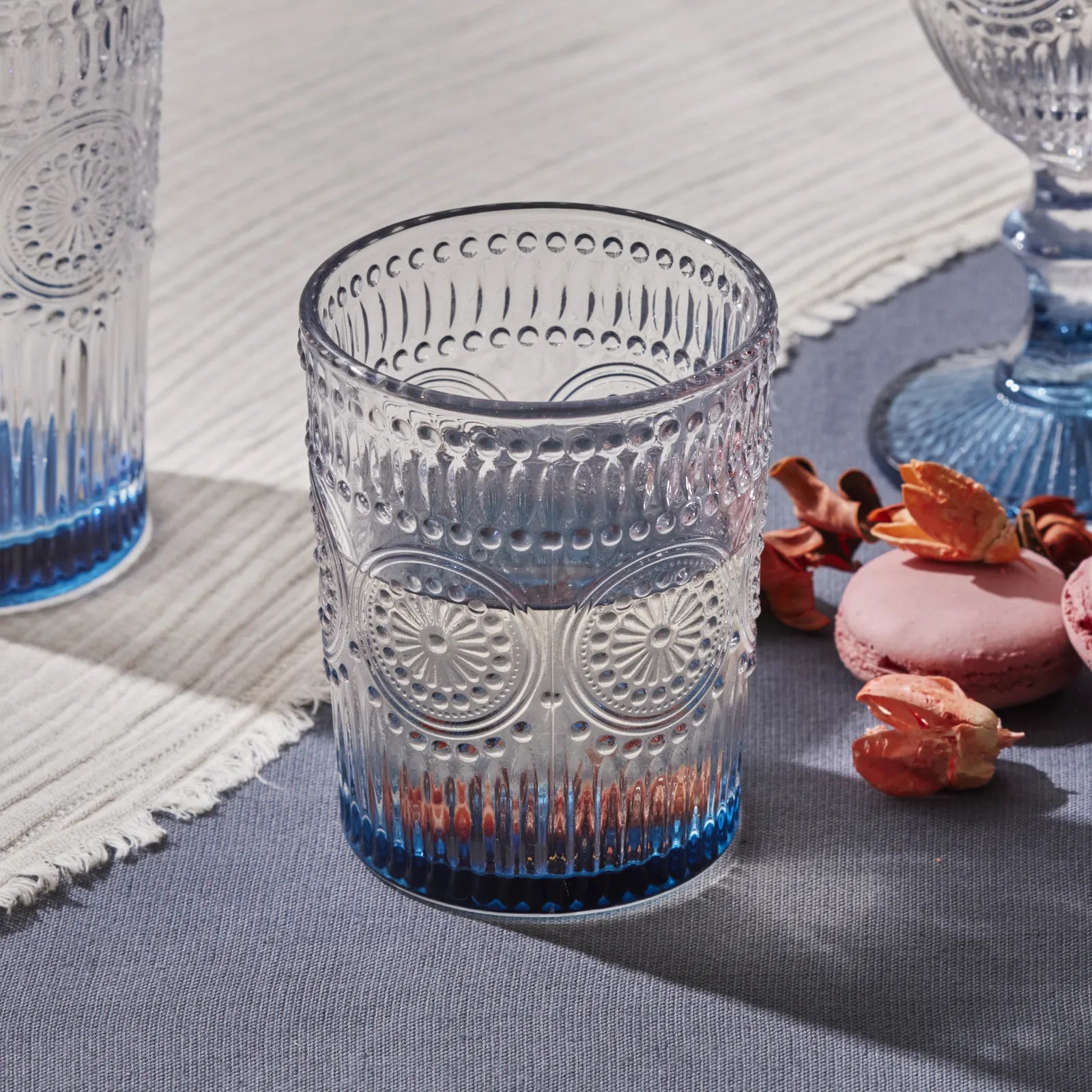 " Karaca Sonnenblume Wasserglas, Blau "