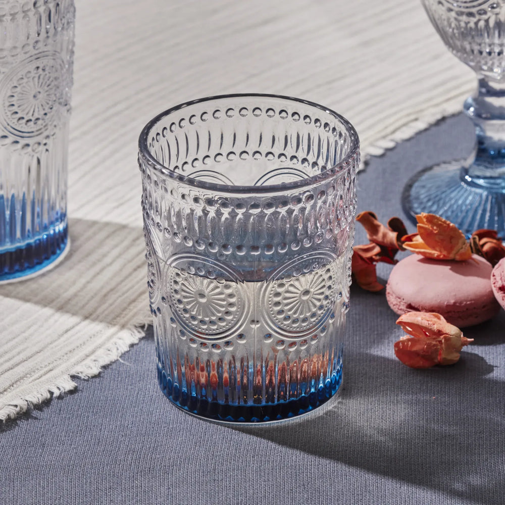 " Karaca Sonnenblume Wasserglas, Blau "