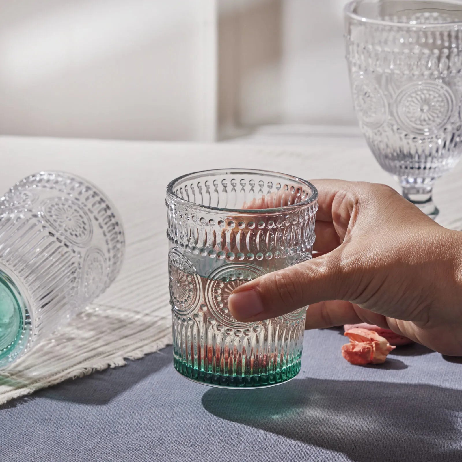 " Karaca Sunflower Wasserglas, Grün "