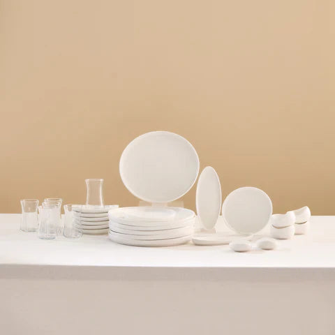 Karaca Bone China Olla 28-teiliges Servierset für 6 Personen Weiss