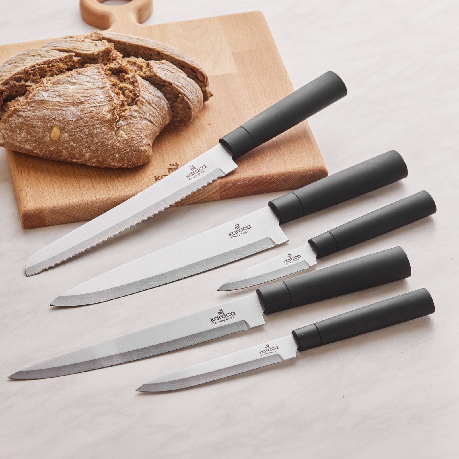 " Karaca Burby Wood Service und Messerset, 14-Teilig "