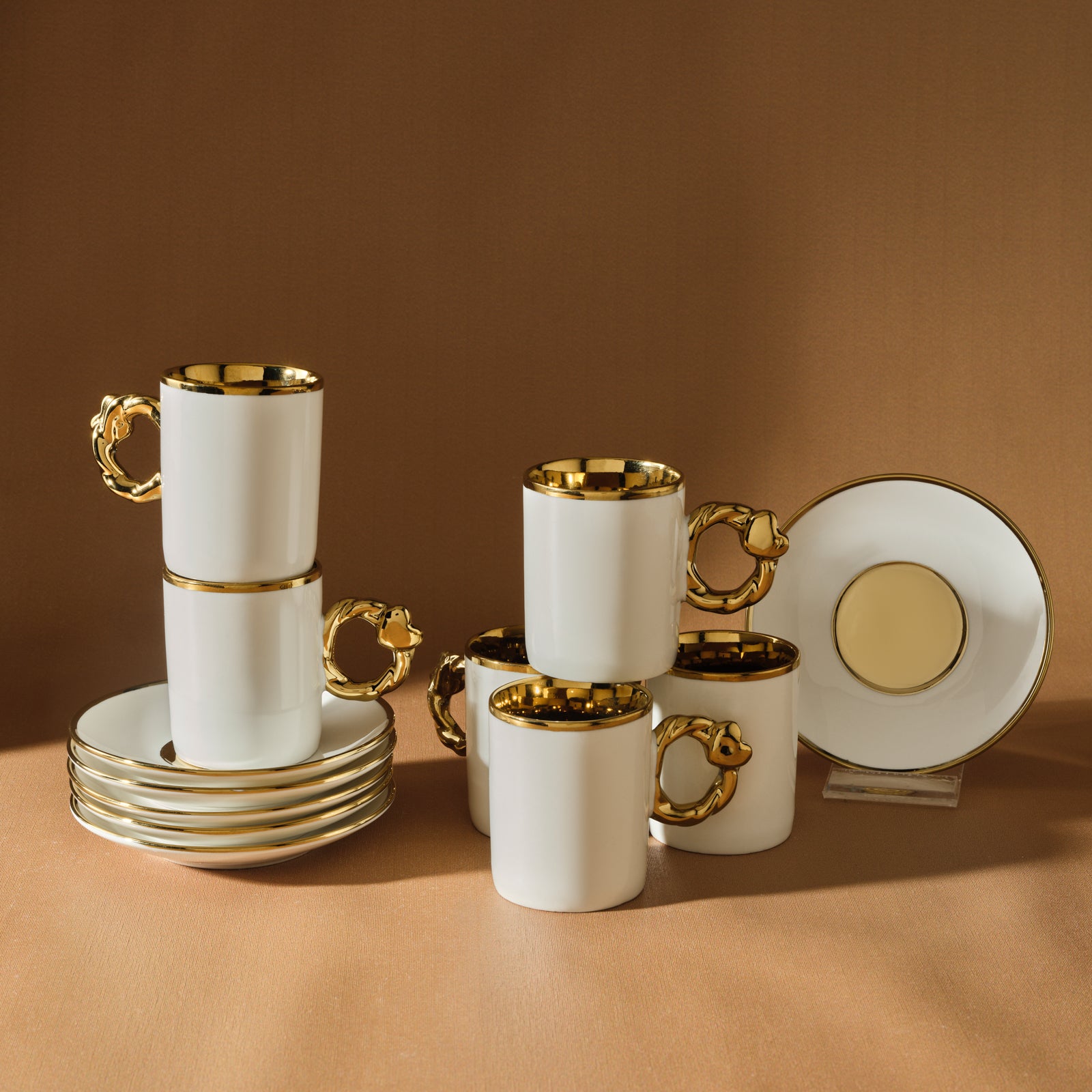 " Karaca Herzförmiges Kaffeetassen-Set für 6 Personen – 80 ml "